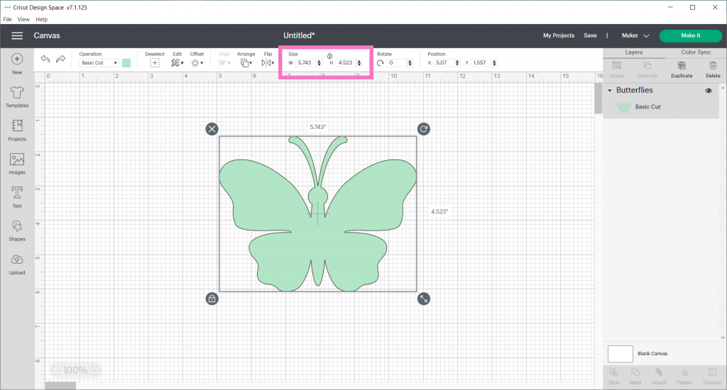 Resize your image in Cricut Design Space