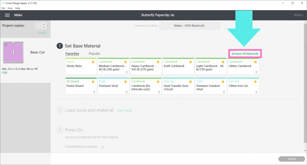 Cricut Design Space Browse All Materials