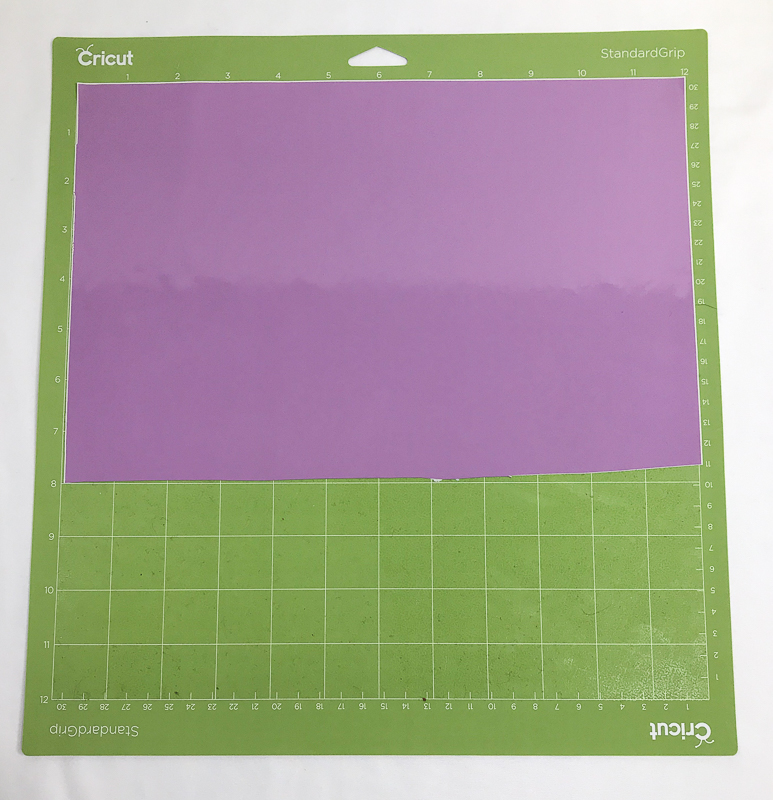 Lavender Adhesive Vinyl on a Cricut Mat