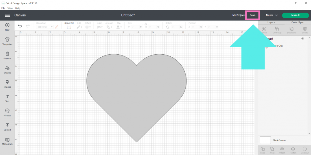 Save your project in Cricut Design Space