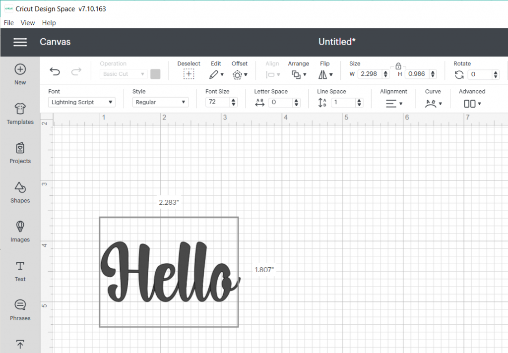 Type your text in Cricut Design Space